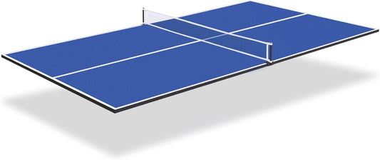 7FT Ping Pong Table Top with Net Set for Pool Table, Foldable Ping Pong Table Topper, Portable Table Tennis Conversion Top Includes Foam Padding for Protection, Easy Conversion