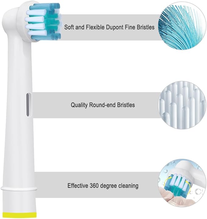 Toothbrush Replacement Heads Refills for Oral B - Precision Clean Brush Head for Gentle & Effective Cleaning and Optimal Dental Care, by DeBizz (20)