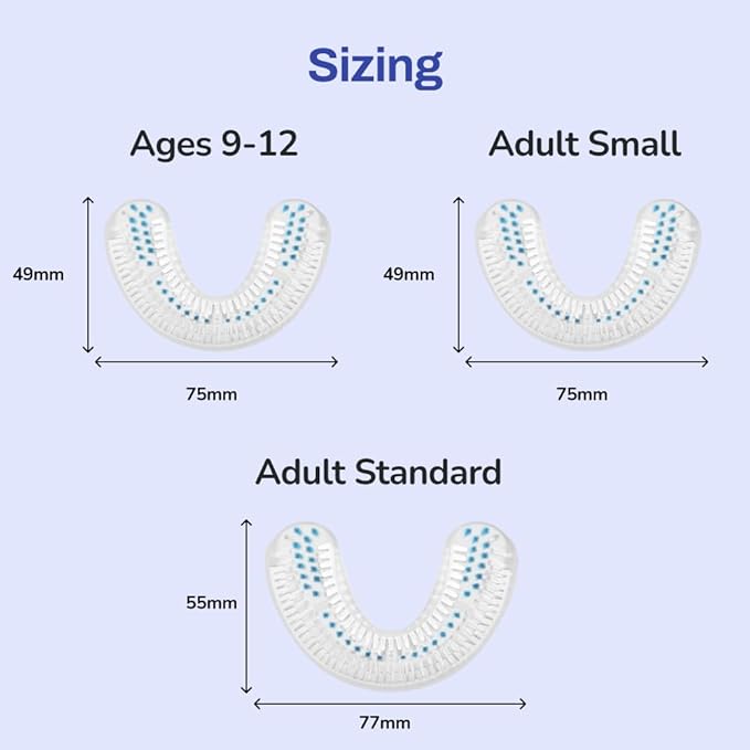 autobrush Sonic Pro Electric Toothbrush – Only ADA Accepted U-Shaped Brush, Clinically Proven Up to 5.1X Better Cleaning, 30-Second Full Mouth 360 Clean, Rechargeable, Waterproof, White, Women's Small