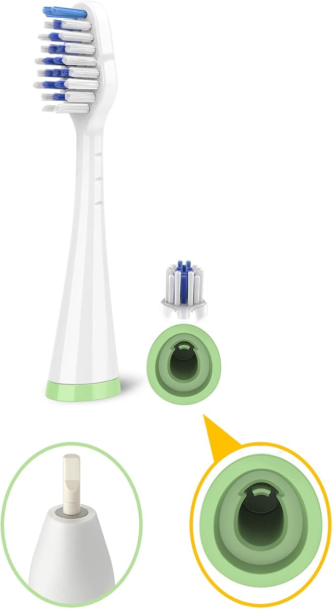 Replacement Toothbrush Heads for Waterpik Complete Care 5.0/9.0 (CC-01/WP-861), STRB-8WW, (8-Pack, White)