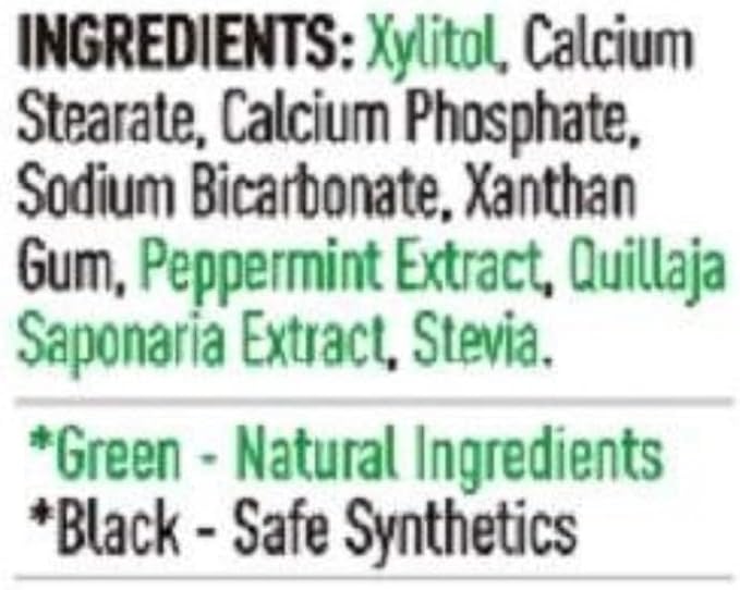 200 Pack Natural Toothpaste Tablet Bits - Chewable Mouthwash Whitening Bite Tablets for Teeth SLS & Fluoride Free Eco & Travel Friendly - Zero Waste Packaging - Mint & Activated Charcoal (Peppermint)