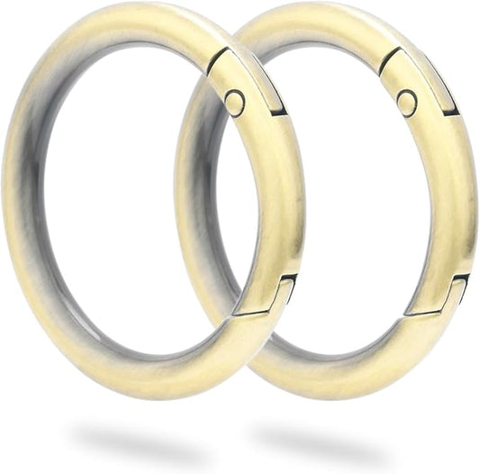 10 Pack 1-1/4Inch Trigger Spring O Rings, Metal Round Carabiner Clip Snap Hook, Spring Keyring Buckles for Replacement Purse Strap, Paracord Lanyard Clips, Keychain Rings Hardware DIY Crafts Making