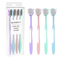 DR PERFECT Soft Tongue Brush Scraper Cleaner Helps Fight Bad Breath Clean Your Tongue Without Hurt Pack Of 4 (GREEN PURPLE BLUE PINK)