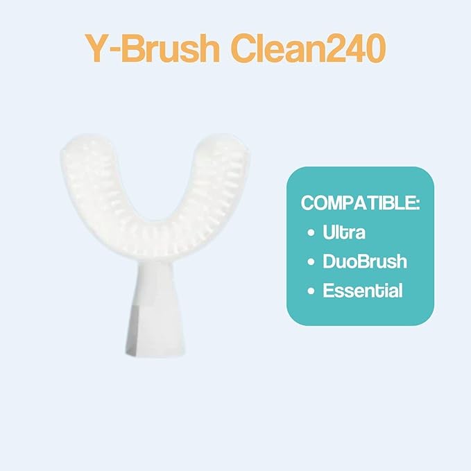 Y-Brush New Clean240 Brush Head (Replacement) - Adult 12+ (Brush Head for Ultra, Essential, DuoBrush - White) Y-Shaped Brush - Flexible - to Be Replaced Every 4 Months