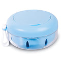 Retainer Case, Retainer Cleaner Case, Definitely No-Leak Denture Case Denture Bath Box for Traveling Perfectly, Denture Cup with Strainer & Mirror(Blue)