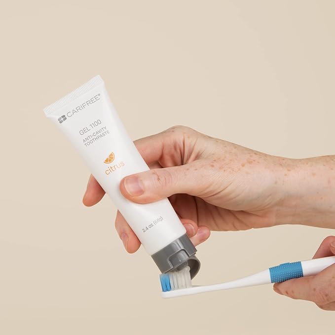 CariFree Gel 1100 (Citrus) Anti-Cavity Fluoride Toothpaste with Nano Hydroxyapatite, Cavity Prevention and Enamel Protection, Dentist Recommended for Kids and Adults, 2.40 oz. (Pack of 4)