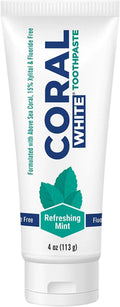 Coral White - Coral White Mint Toothpaste Natural Fluoride SLS Free Coral Calcium Remineralizing Toothpaste 4 Ounce