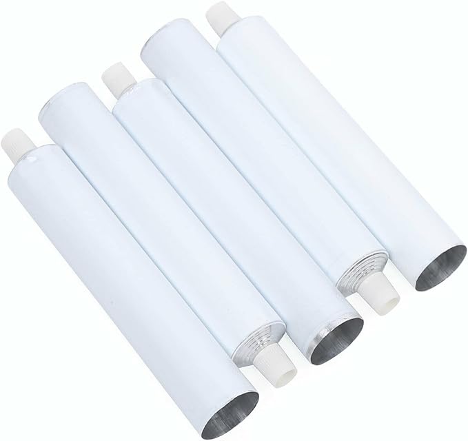 100Pcs Aluminum Empty Toothpaste Tubes Refillable Travel Toothpaste Tube with Needle Cap, 100ml Toothpaste Empty Tubes Bottom Opening Empty Tube Containers for DIY Filling of Daily Necessities