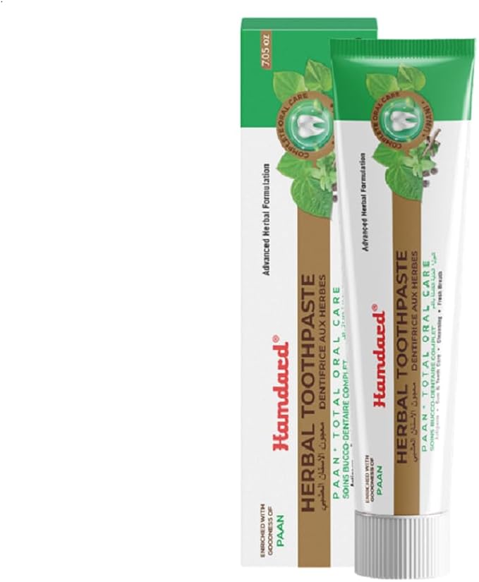 Hamdard Miswak Herbal & Paan Total Oral Care Toothpaste – 200g / 7.05Oz Each | Herbal Ayurvedic Toothpaste with Paan Flavor | Fluoride-Free | Gum Care, Fresh Breath & Natural Oral Hygiene