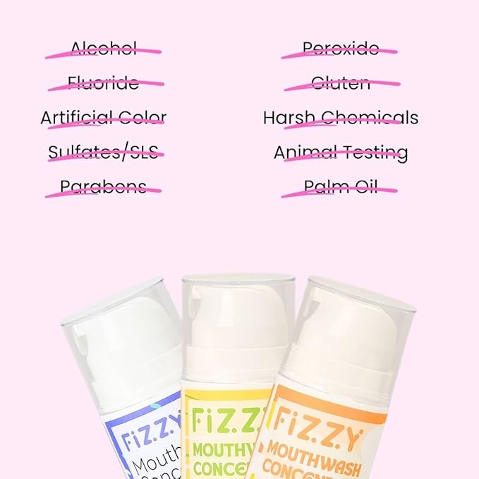 Fizzy Mouthwash Concentrate | Remineralizing Enamel Repair, Nano Hydroxyapatite | 20X Concentrated Travel Size | No Fluoride, Alcohol, Dye | Xylitol, Dry Mouth | Non-Mint | Kids & Adults | Watermelon