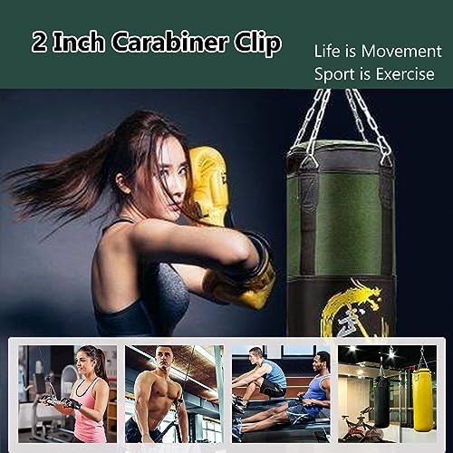 M5 Spring Snap Hook Carabiners, Carabiner Clip, Heavy Duty Galvanized Steel Spring Clip, Quick Link Key Chain for Swing Hammock Gym Outdoor, Holding Capacity