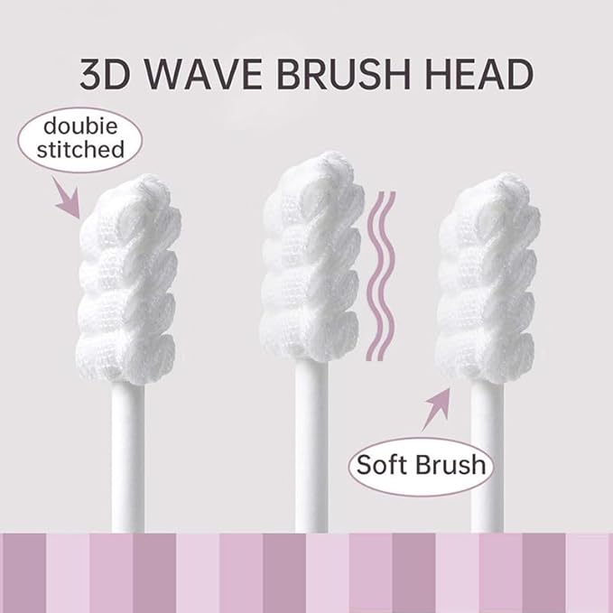 Baby Tongue Cleaner Newborn Toothbrush - Disposable Gauze Gum Cleaner Oral Cleaning Stick Dental Care for 0-36 Month（50PCS）