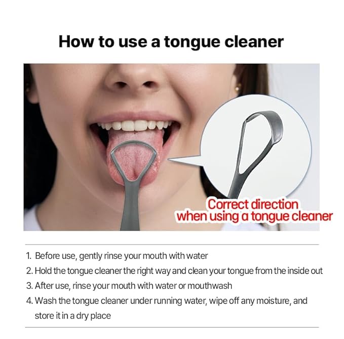 Surgical Steel Tongue Scrapers for Adults and Kids (2 Pack, Different Size), Surgical Steel Tongue Cleaners, Prevent and Reduce Bad Breath