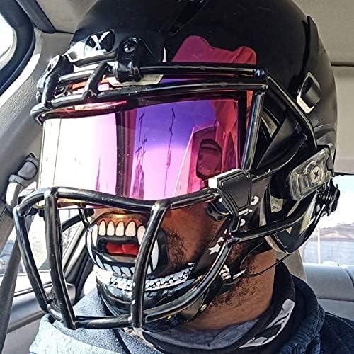 Oral Mart Flag Football Mouth Guard with 3D LipFit Design for Kids - Youth Tackle Football Mouthguard (No Boil) Cool Instant Fit Lip Guard Mouthpiece for Braces (Detachable Helmet Strap Included)