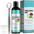 Coconut Oil Pulling for Fresh Breath and Oral Hygiene - Ayurvedic Expert Formulated | Supports Healthy Gums | Natural Teeth Whitening - Includes Tongue Scraper and Measuring Cup - 8 fl. oz