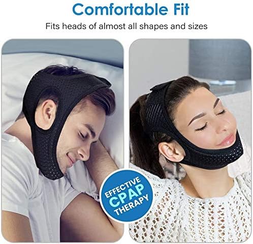 Chin Straps for Snoring, Anti Snoring Chin Strap Devices, Vosaro Jaw Strap for Sleeping with Men Women Closer, Soft Adjustable and Breathable for User Keep Closed While Sleeping for Snorers