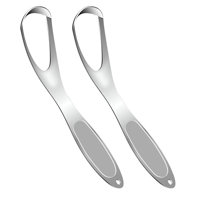 2 PCs Medical Grade Tongue Scraper by Vastmed | Stainless Steel Tongue Cleaner, Metal Tongue Scraper with Travel Bag | Tongue Scrubber for Bad Breath, Boost Oral Hygiene