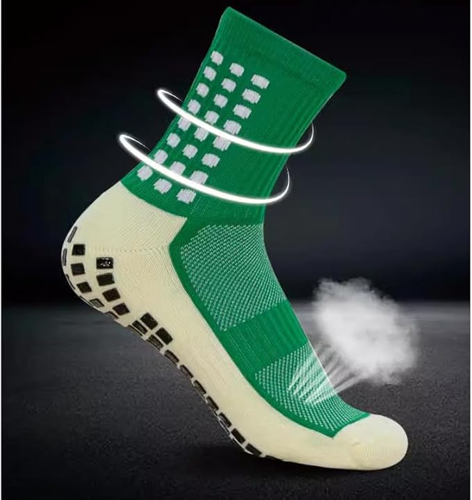 2 Set Anti-Slip Grip Soccer Socks with Shin Guard Sleeves, Sports Athletic Socks for Men Women