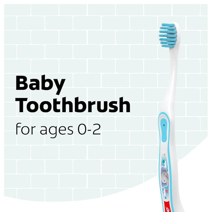 Colgate My First Baby and Toddler Toothbrush, Extra Soft Infant Training Toothbrush, Ages 0-2, 6 Count