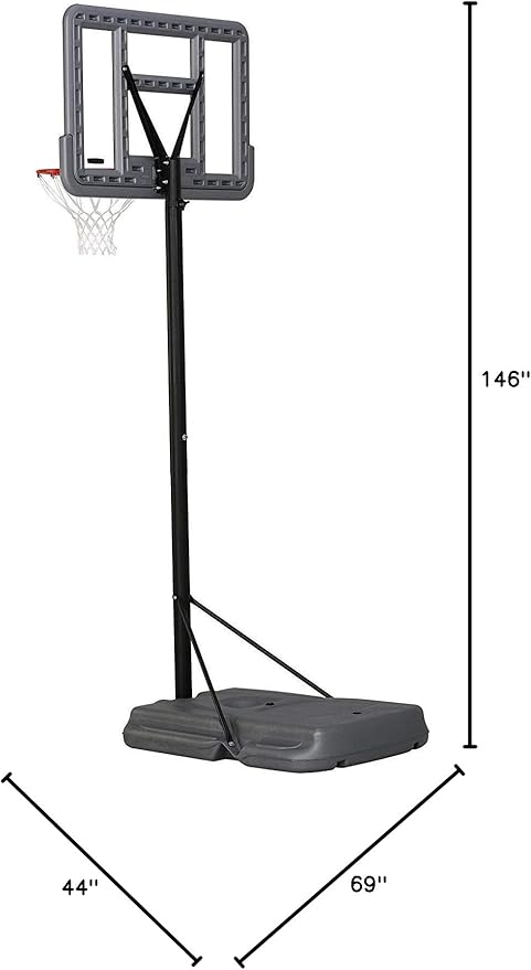 Lifetime 90690 Portable Basketball System, Gray, 44" Polycarbonate Backboard