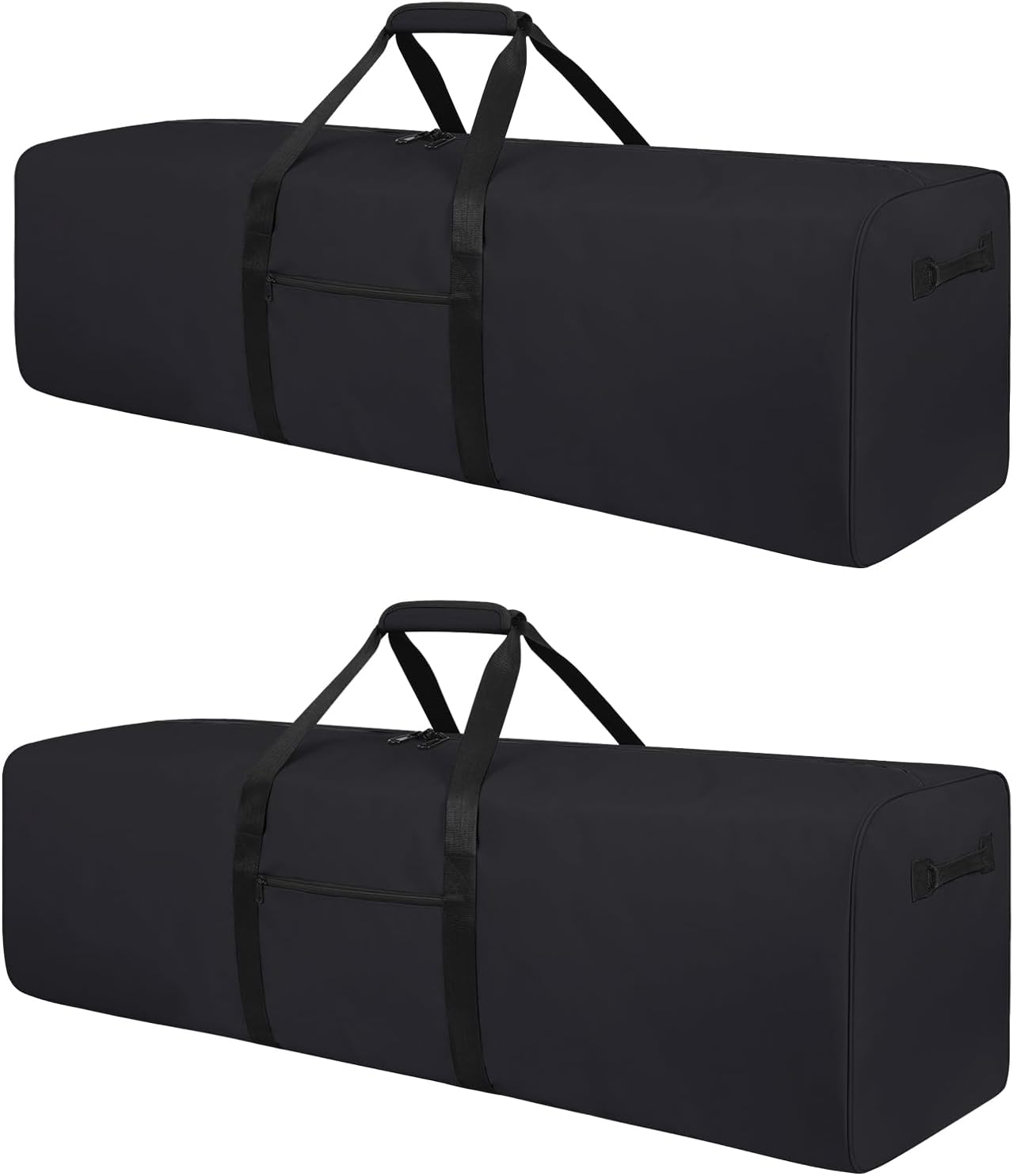 48 Inch Travel Duffle Bag Extra Large Sport Equipment Duffel Bags with 2-way Lockable Zippers(Black 48inch 2Pack)