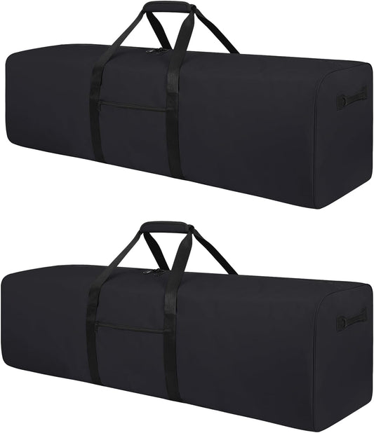 48 Inch Travel Duffle Bag Extra Large Sport Equipment Duffel Bags with 2-way Lockable Zippers(Black 48inch 2Pack)