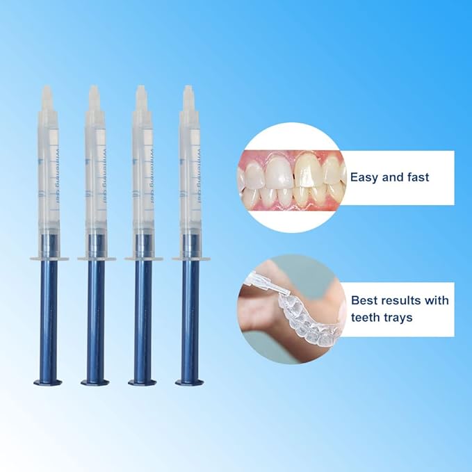 Teeth Whitening Kit with LED Light, 10PCS 3ML Teeth Whitening Gel Syringes Refill, Tooth Whitener for Home Use