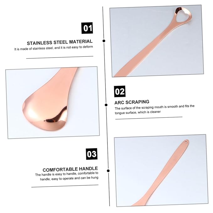 1set Stainless Steel Tongue Scraper for Oral Tongue Coating Travel-friendly Design Easy to