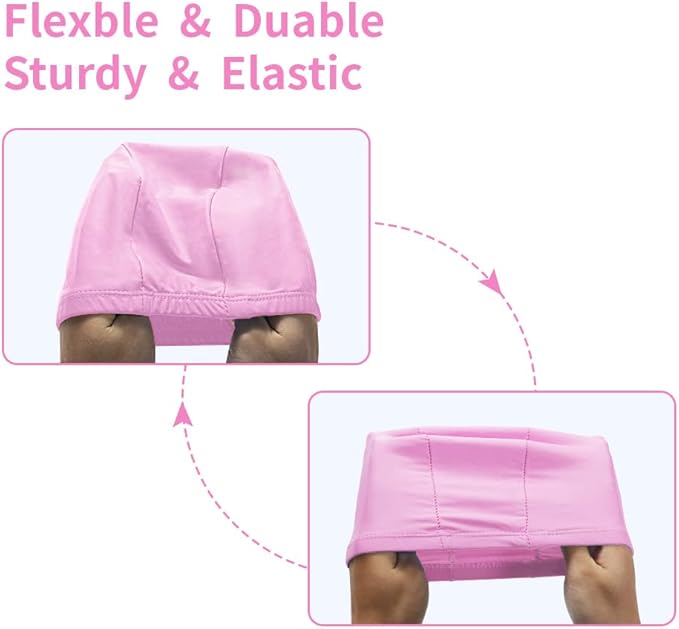 2pcs Cloth Swim Caps for Both Women & Men & Kids Fabric Durable Non-Waterproof Elastic Swimming Pool Cap Bathing Cap for Long and Short Hair