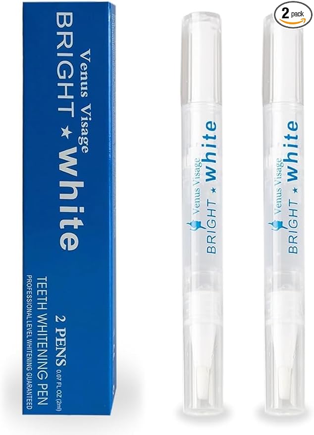 Venus Visage Award Winning Teeth Whitening Pen, 20+ Uses - Teeth whitening Kit Professionally formulated - Best Teeth whitening Gel Pen Teeth Whitener - Low Sensitivity (Mint) (0.07 Fl Oz (Pack of 2))
