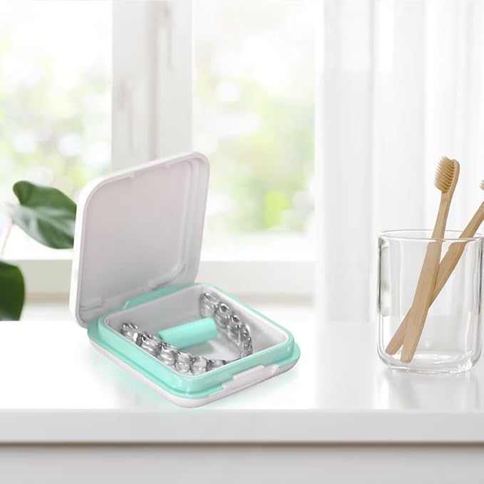 Retainer Case, Night Mouth Guard Case, Cute Retainer Case with Slim, Large Aligner Case, Inner Size 2.56, 2.36, 0.79 Inches (1 pack)