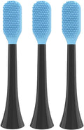 Tongue Scraper Heads Compatible with Philips Sonicare Click-On Handles – Gentle & Effective Tongue Cleaner, Fresh Breath, 3 Pack, Replacement Brush Heads (Black, one Size)