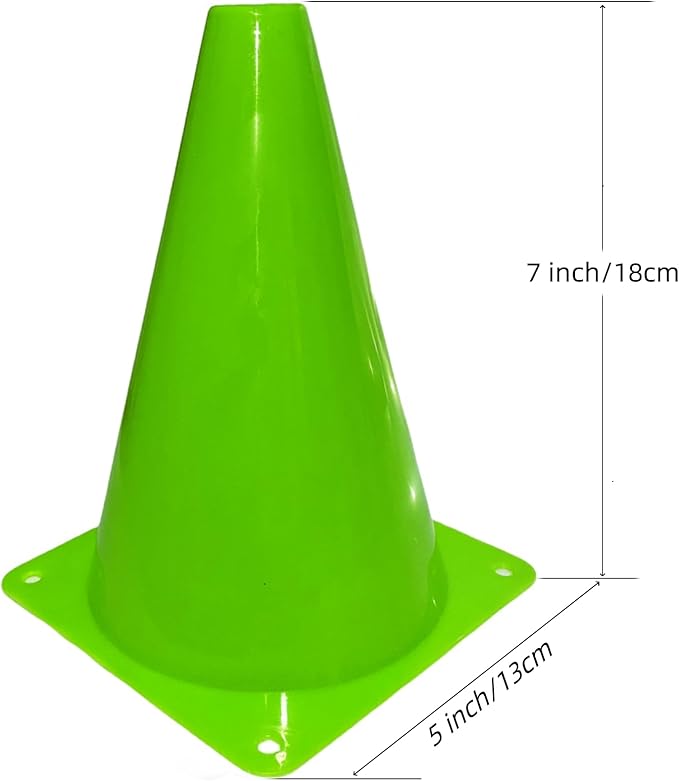 24 Pcs 7 Inch Plastic Traffic Cones, Basketball Football Drills, Skating, Sport Training Agility Markers, Indoor Outdoor Games, Multicolor