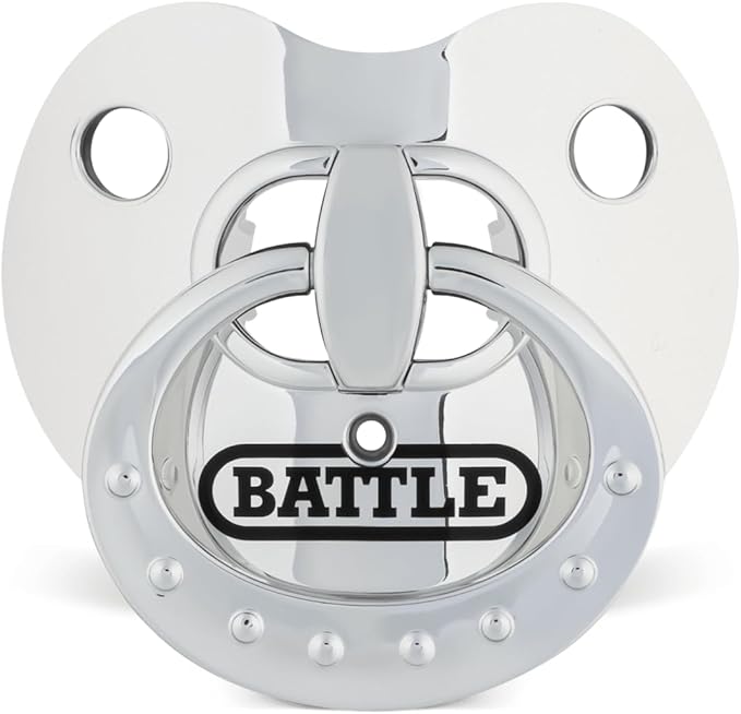 Battle Sports Binky Oxygen Football Mouthguard - Detachable Strap, Maximum Breathability, Works with Braces & No Boiling Required