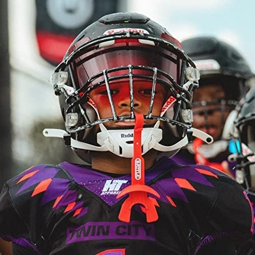 Battle Sports Speed Football Mouthguard with Strap - Oxygen Football Mouthguard Superior Airflow & Better Performance, Maximum Breathability - Gold