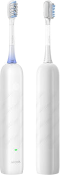Mova Fresh SweepDrive Electric Toothbrush, Rechargeable Electric Power Toothbrush for Adults, Intuitive Pressure Sensing, 3-in-1 Replacement Brush Head with Holder, 30 Days of Battery Life, White