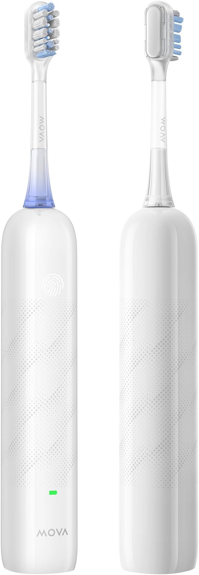 Mova Fresh SweepDrive Electric Toothbrush, Rechargeable Electric Power Toothbrush for Adults, Intuitive Pressure Sensing, 3-in-1 Replacement Brush Head with Holder, 30 Days of Battery Life, White