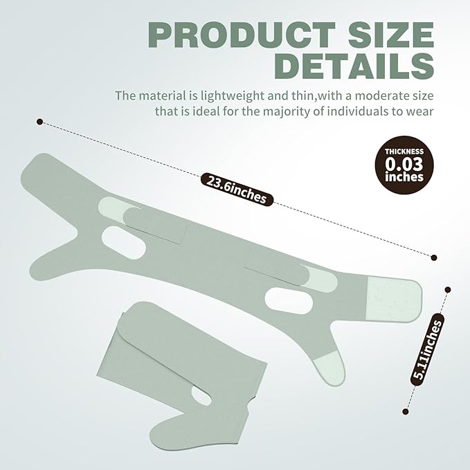 OHELEEP Anti Snore Chin Strap for CPAP Users, Snore Stopper Adjustable, Chin Strap for Sleeping Comfortable Stop Snoring Solution, Anti Snoring Devices Breathable and Reusable, Light Green, M