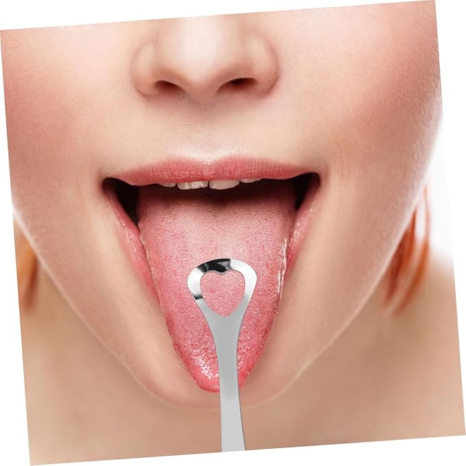 1set Stainless Steel Tongue Scraper for Oral Care Ergonomic Design for Comfortable Grip to Combat Bad Breath and Halitosis Easy to Clean and Travel Friendly