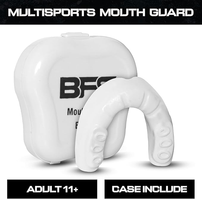 Sports Mouth Guard for Kids,Youth,Boys,Girls,Child Teen Mouthguard with Case (BPA Free) for Boxing, Martial Arts,MMA Karate,Lacrosse,Football,Soccer and All Contact Sports (White)