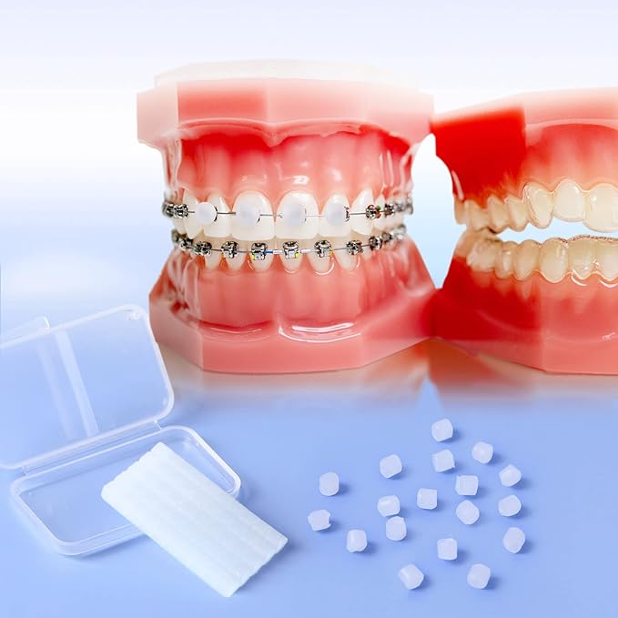 JMU Orthodontic Wax for Braces 10 Pack, Precut 500 Braces Wax Dots, Dental Wax Unscented