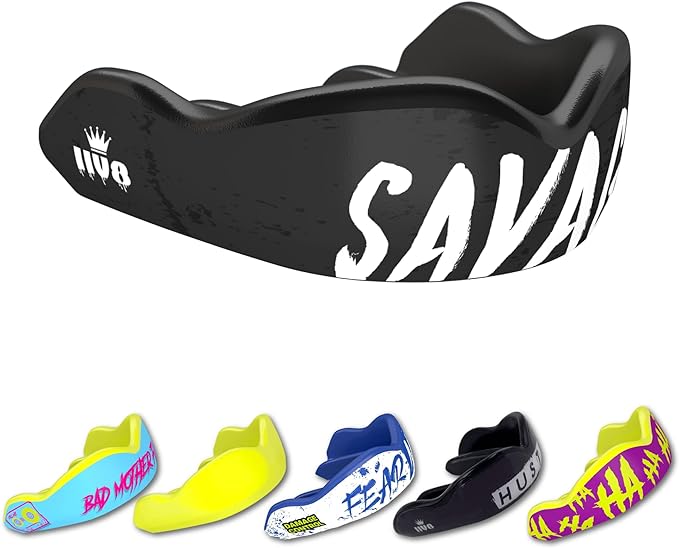 DAMAGE CONTROL High-Impact Mouth Guard – Sports Mouthguard for Boxing, Football, Hockey, Lacrosse & Basketball, Protects Teeth & Jaw, Protective Mouthpiece for Adults & Youth (Adult, Savage)