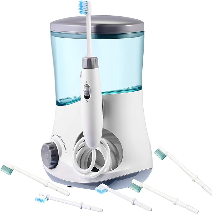 Replacement Tips for Waterpik Aquarius Water Flosser, Compatible with Waterpik Water Flossers Toothbrush Replacement Heads (6 Brush Head Tips)