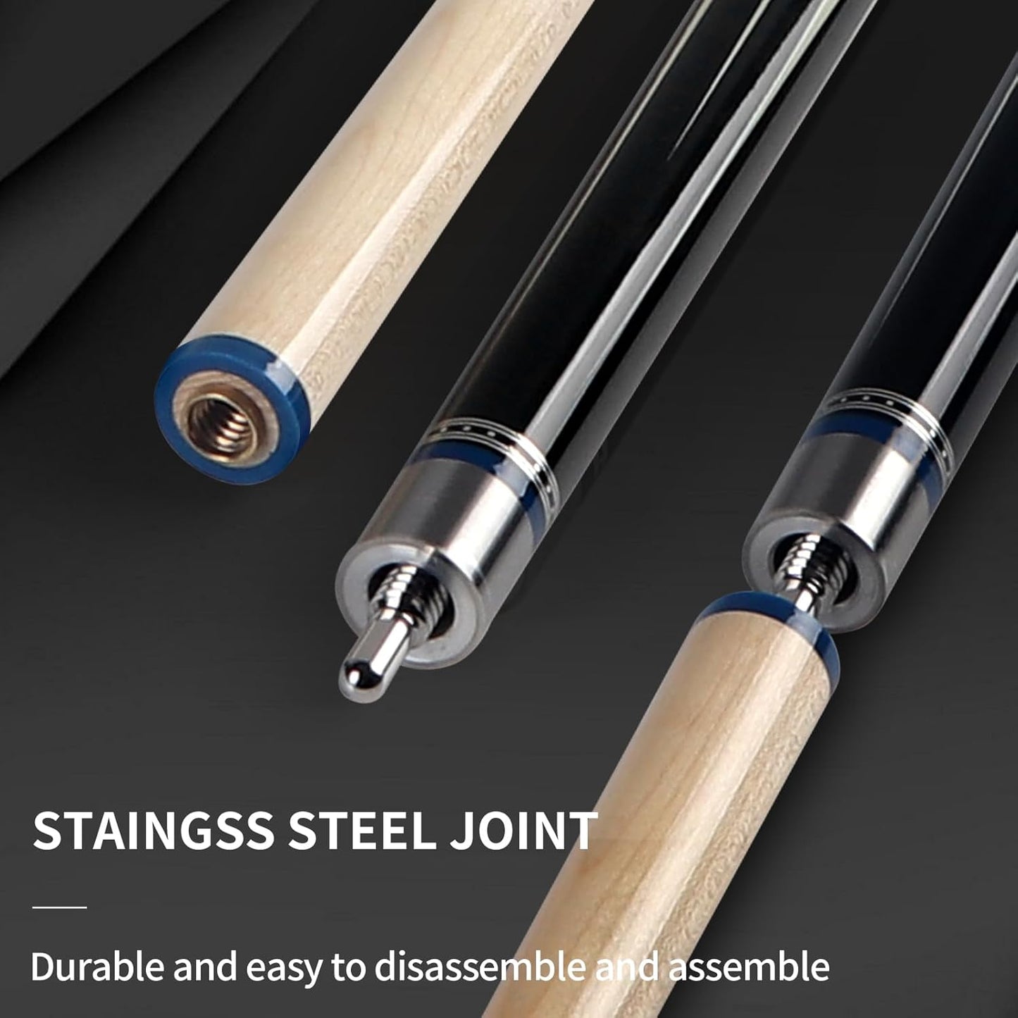 Kmise Professional Pool Cue Stick - 19 20 21oz Canadian Maple Cue Sticks, Low Deflection Shaft with Telescopic Carbon Fiber Extension, Pool Sticks for Aults, Billiard Cue Sticks with Leather Cue Case