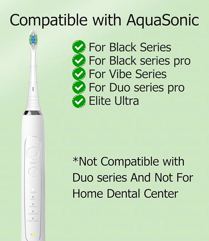 Replacement Toothbrush Heads Compatible with AquaSonic Black Series Vibe Series Black Series Pro Vibe Series Pro Elite Series Electric Toothbrush, 12 Count, White