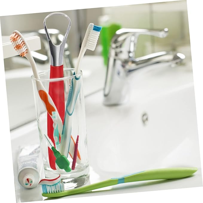 2pcs Tongue Cleaner for Adults Stainless Steel Tongue Scraper Oral Hygiene Bad Breath Remover Easy to Use