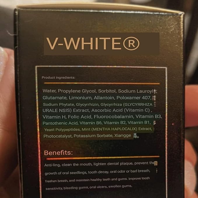 V-White Foam Teeth Whitening Toothpaste - Organic Toothpaste Fluoride Free, Alcohol Free, pH Balanced - Deep Cleansing, Stain Removal, Travel Friendly, for Kids & Adults (Large, Natural)