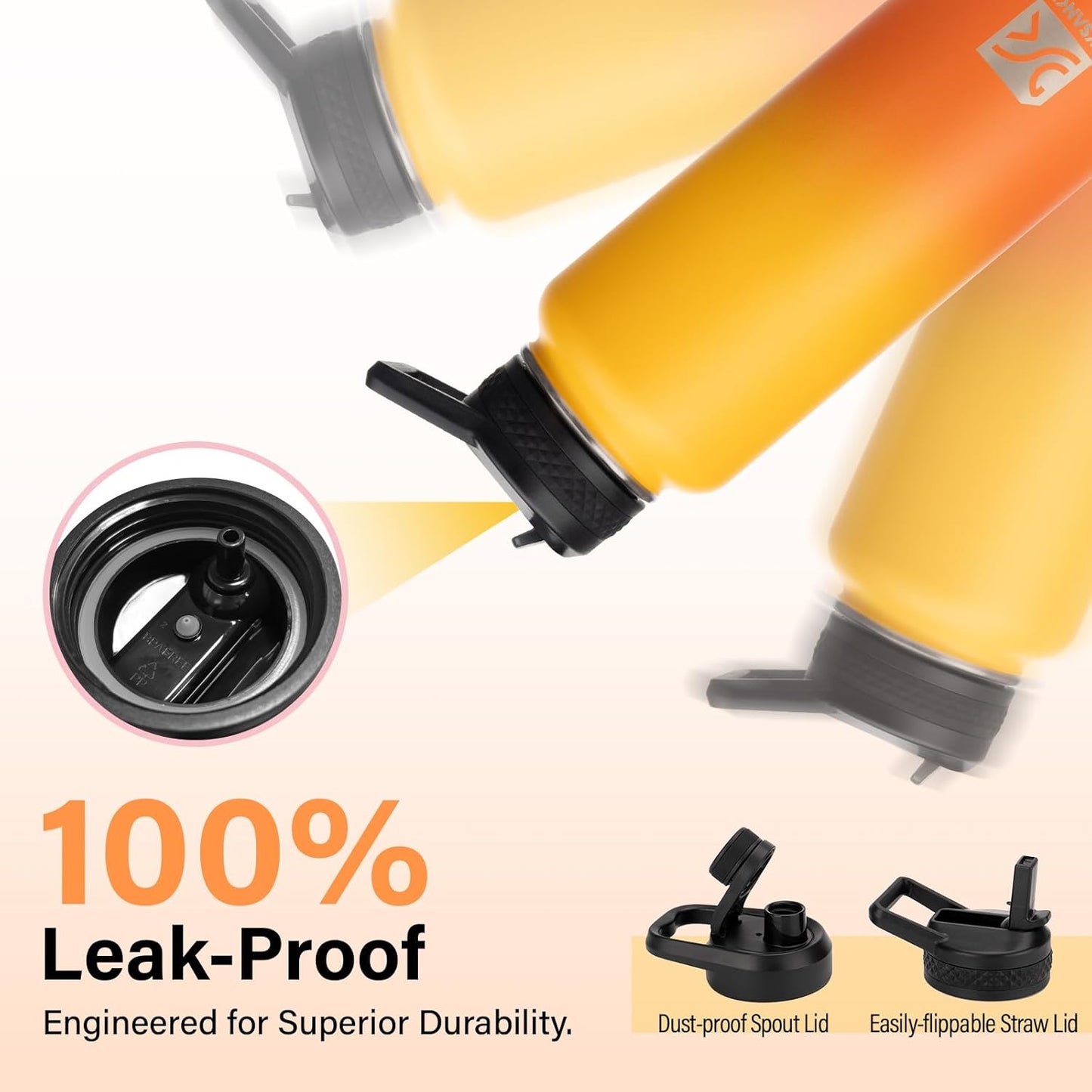 40 oz Insulated Water Bottle | Thickened Stainless Steel Vacuum Metal | Portable Sports Water Jug for Gym and Hiking with Straw, Carrier Bag, Handle Strap | BPA-Free 40 oz