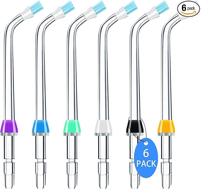 Replacement Tips for Waterpik Water Flosser, Plaque Seeker Replacement Tips Compatible with Waterpik Water Flossers, Plaque Remove Brisles Tips(6-Pack)