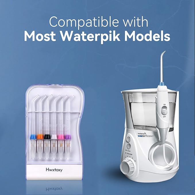 Replacement Tips for Waterpik Water Flosser Waterpik' Replacement Parts, Storage Case & AquaFlosser 6 Tips (6 Classic Jet Tips)